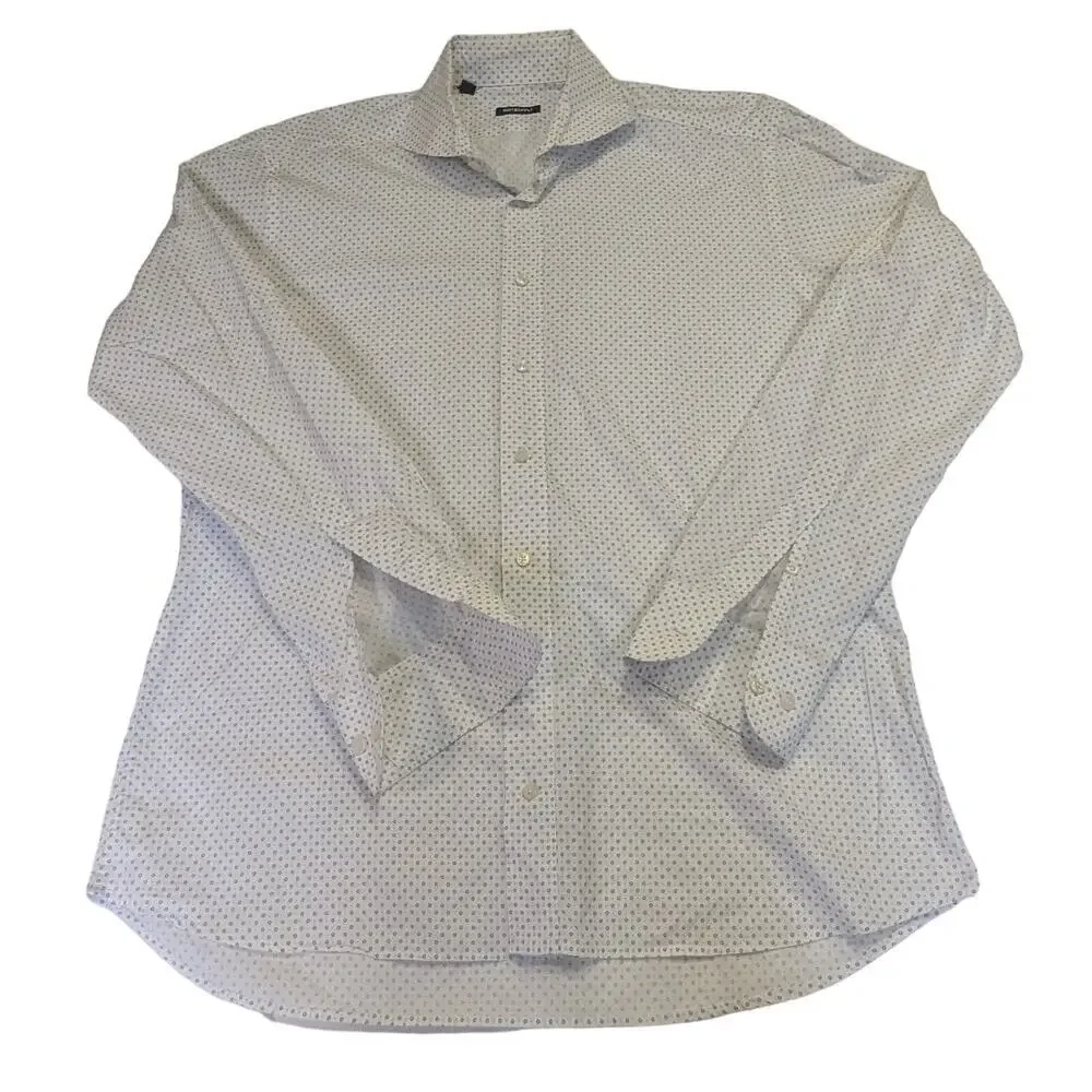 SUITSUPPLY Stamp Flower Print Long Sleeve Button Down Shirt Size 41 / 16